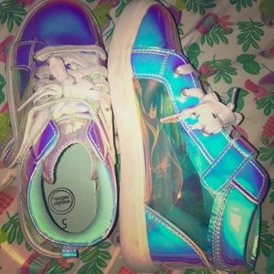 Metallic shoes, (size 5 girl)